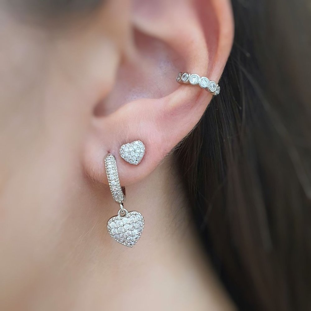 Silver heart earrings
